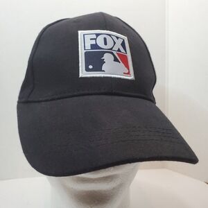 Fox Baseball MLB Patch Logo Major League Baseball Black Adjustable Hat Cap